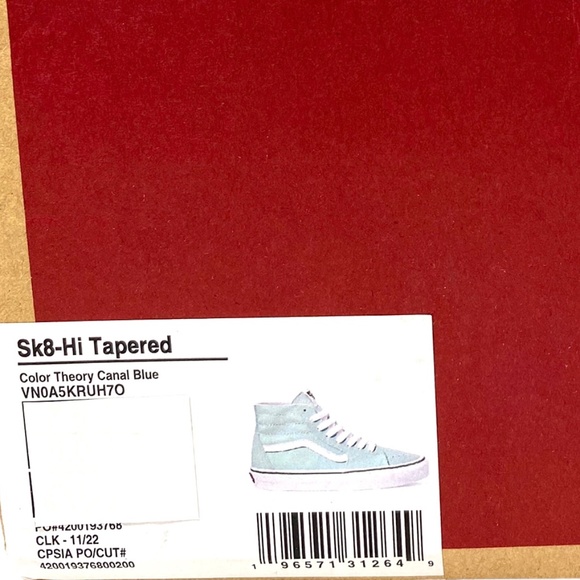 VANS Sk8-Hi Tapered Sneakers Women's Suede Blue Canvas Shoes Casual VN0A5KRUH7O - Picture 8 of 9